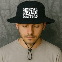 Mental Health Matters Groovy Retro Bucket Hat