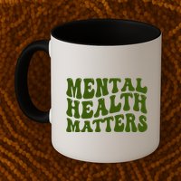 Mental Health Matters Groovy Retro Mug