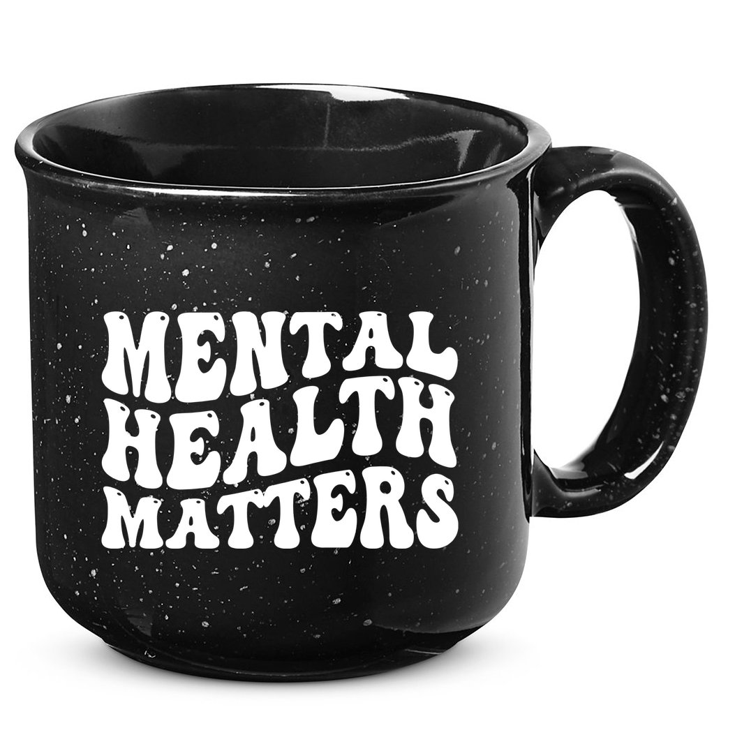 Mental Health Matters Groovy Retro 15oz Campfire Ceramic Mug