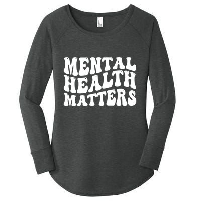Mental Health Matters Groovy Retro Women's Perfect Tri Tunic Long Sleeve Shirt
