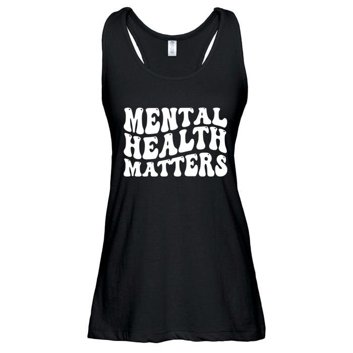 Mental Health Matters Groovy Retro Ladies Essential Flowy Tank