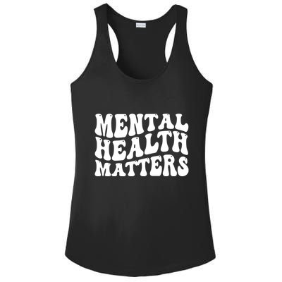 Mental Health Matters Groovy Retro Ladies PosiCharge Competitor Racerback Tank