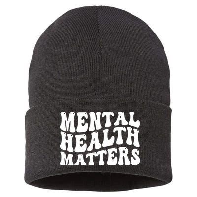Mental Health Matters Groovy Retro Sustainable Knit Beanie