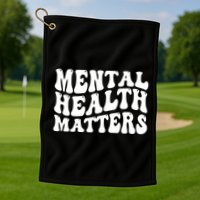 Mental Health Matters Groovy Retro Golf Towel