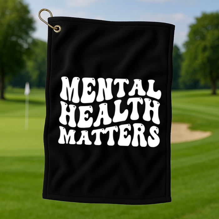 Mental Health Matters Groovy Retro Golf Towel