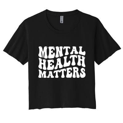 Mental Health Matters Groovy Retro Crop Top