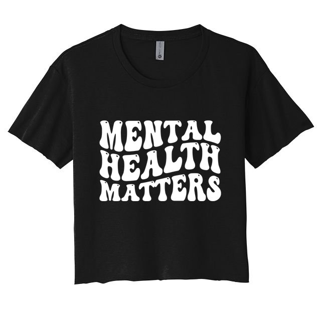 Mental Health Matters Groovy Retro Crop Top