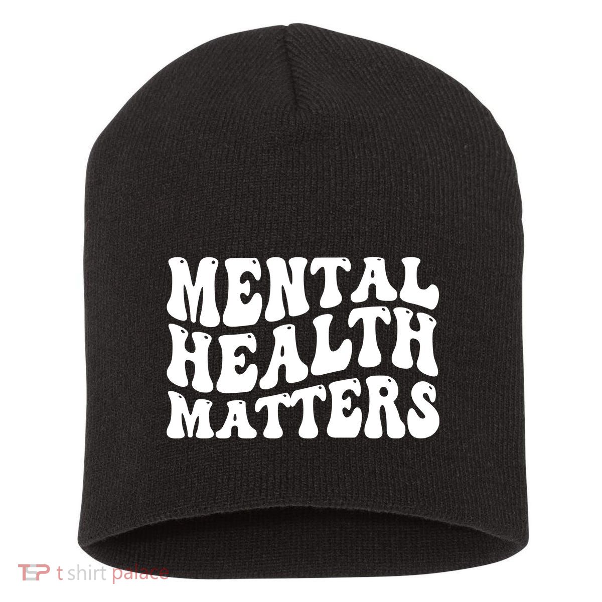 Mental Health Matters Groovy Retro Short Acrylic Beanie