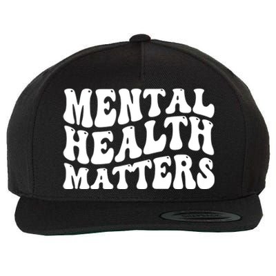 Mental Health Matters Groovy Retro Wool Snapback Cap