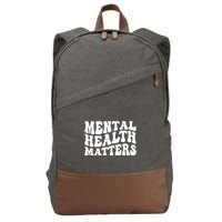 Mental Health Matters Groovy Retro Cotton Canvas Backpack