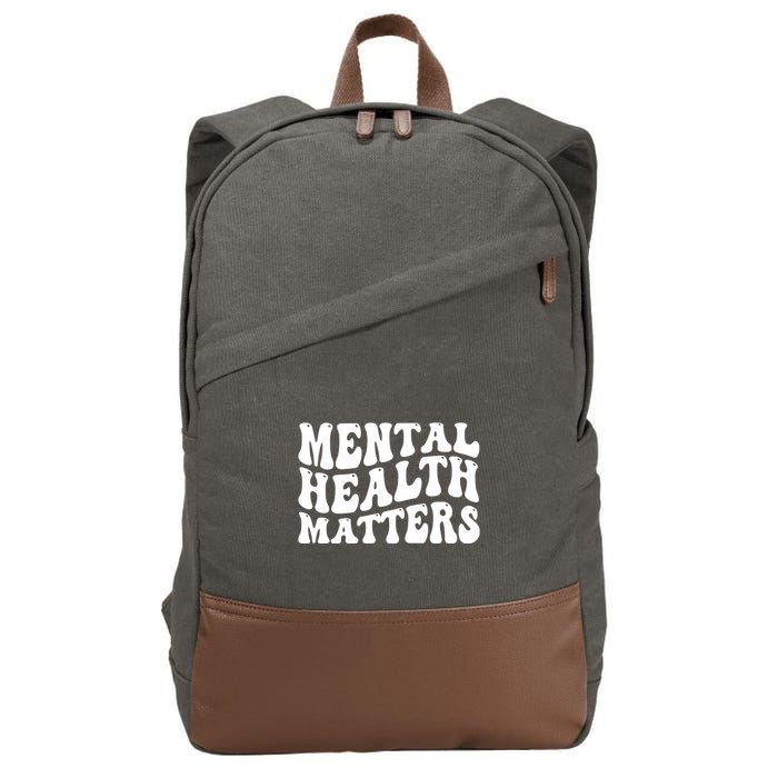 Mental Health Matters Groovy Retro Cotton Canvas Backpack