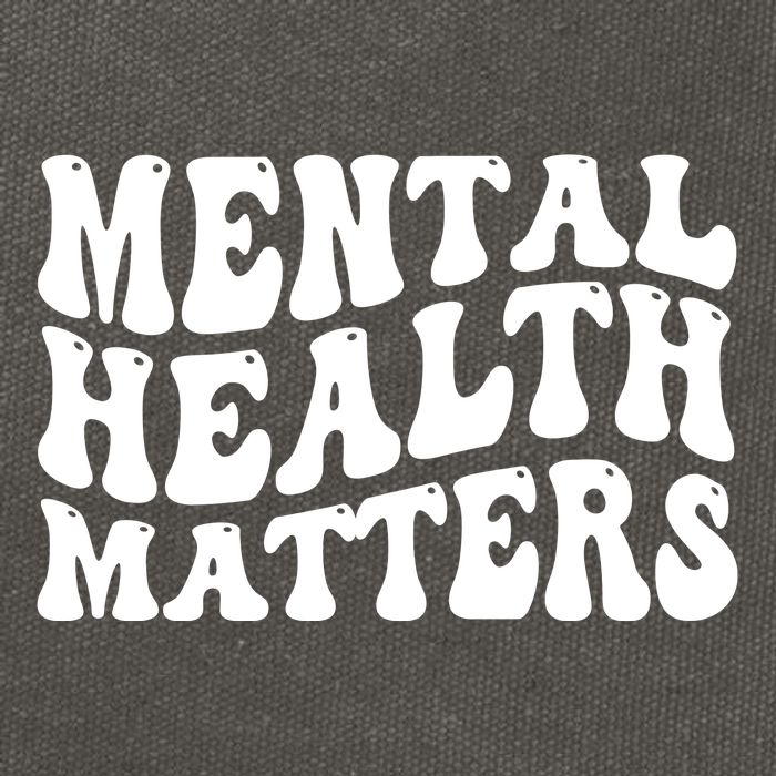 Mental Health Matters Groovy Retro Cotton Canvas Backpack