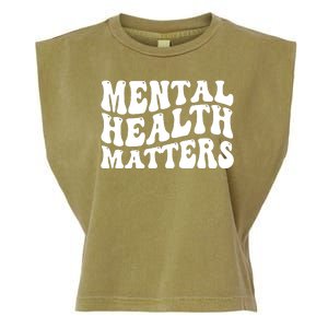 Mental Health Matters Groovy Retro Garment-Dyed Women's Muscle Tee