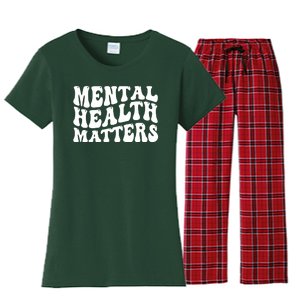 Mental Health Matters Groovy Retro Women's Flannel Pajama Set