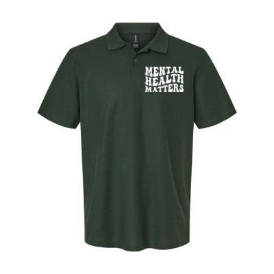 Mental Health Matters Groovy Retro Softstyle Adult Sport Polo