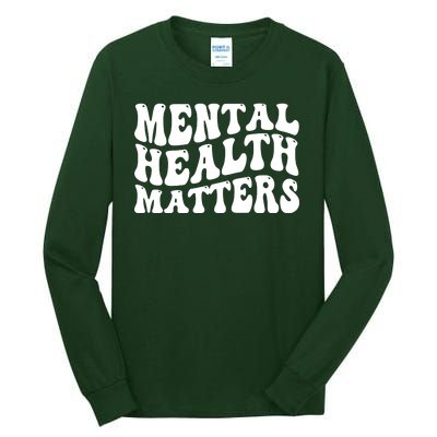 Mental Health Matters Groovy Retro Tall Long Sleeve T-Shirt