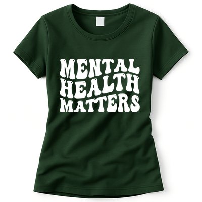 Mental Health Matters Groovy Retro Womens T-Shirt