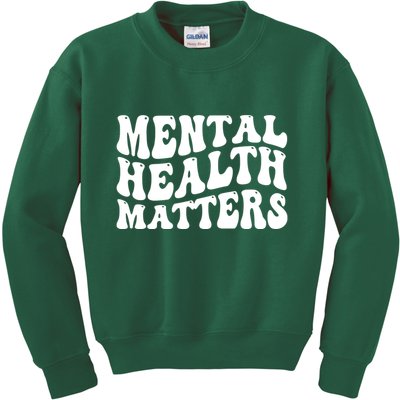 Mental Health Matters Groovy Retro Kids Sweatshirt