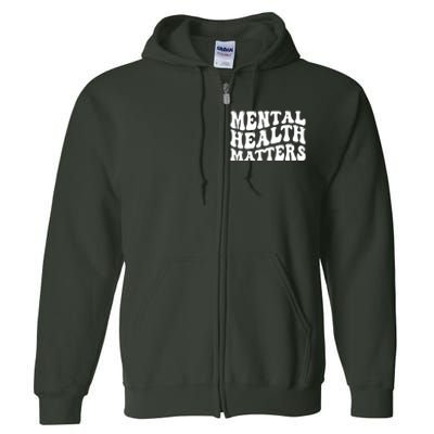 Mental Health Matters Groovy Retro Full Zip Hoodie