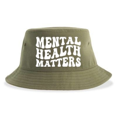 Mental Health Matters Groovy Retro Sustainable Bucket Hat