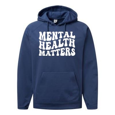 Mental Health Matters Groovy Retro Performance Fleece Hoodie