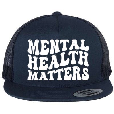 Mental Health Matters Groovy Retro Flat Bill Trucker Hat