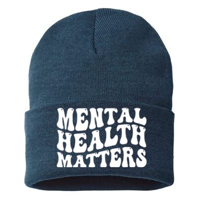 Mental Health Matters Groovy Retro Sustainable Knit Beanie