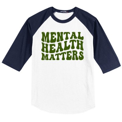 Mental Health Matters Groovy Retro Baseball Sleeve Shirt