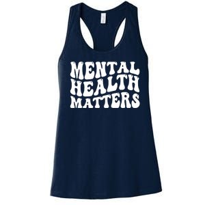 Mental Health Matters Groovy Retro Women's Racerback Tank