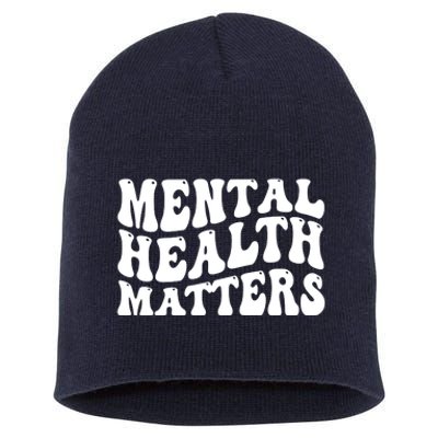 Mental Health Matters Groovy Retro Short Acrylic Beanie