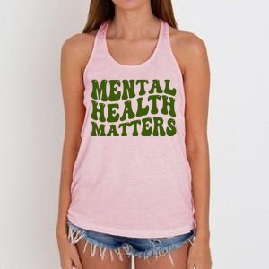 Mental Health Matters Groovy Retro Women's Knotted Racerback Tank