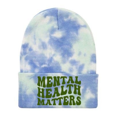 Mental Health Matters Groovy Retro Tie Dye 12in Knit Beanie