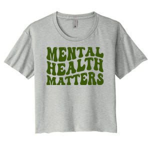 Mental Health Matters Groovy Retro Women's Crop Top Tee