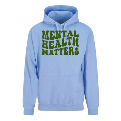 Mental Health Matters Groovy Retro Unisex Surf Hoodie