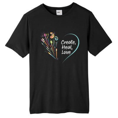 Mental Health Matters Create Heal Love Funny Art Therapy Mom Tall Fusion ChromaSoft Performance T-Shirt