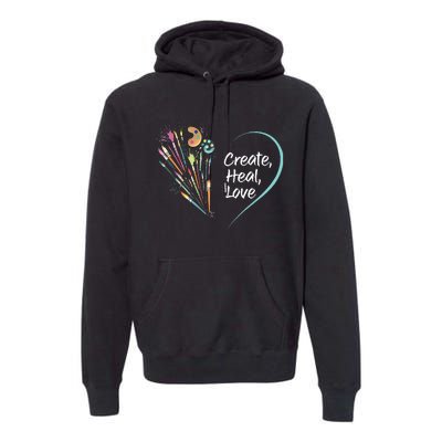 Mental Health Matters Create Heal Love Funny Art Therapy Mom Premium Hoodie