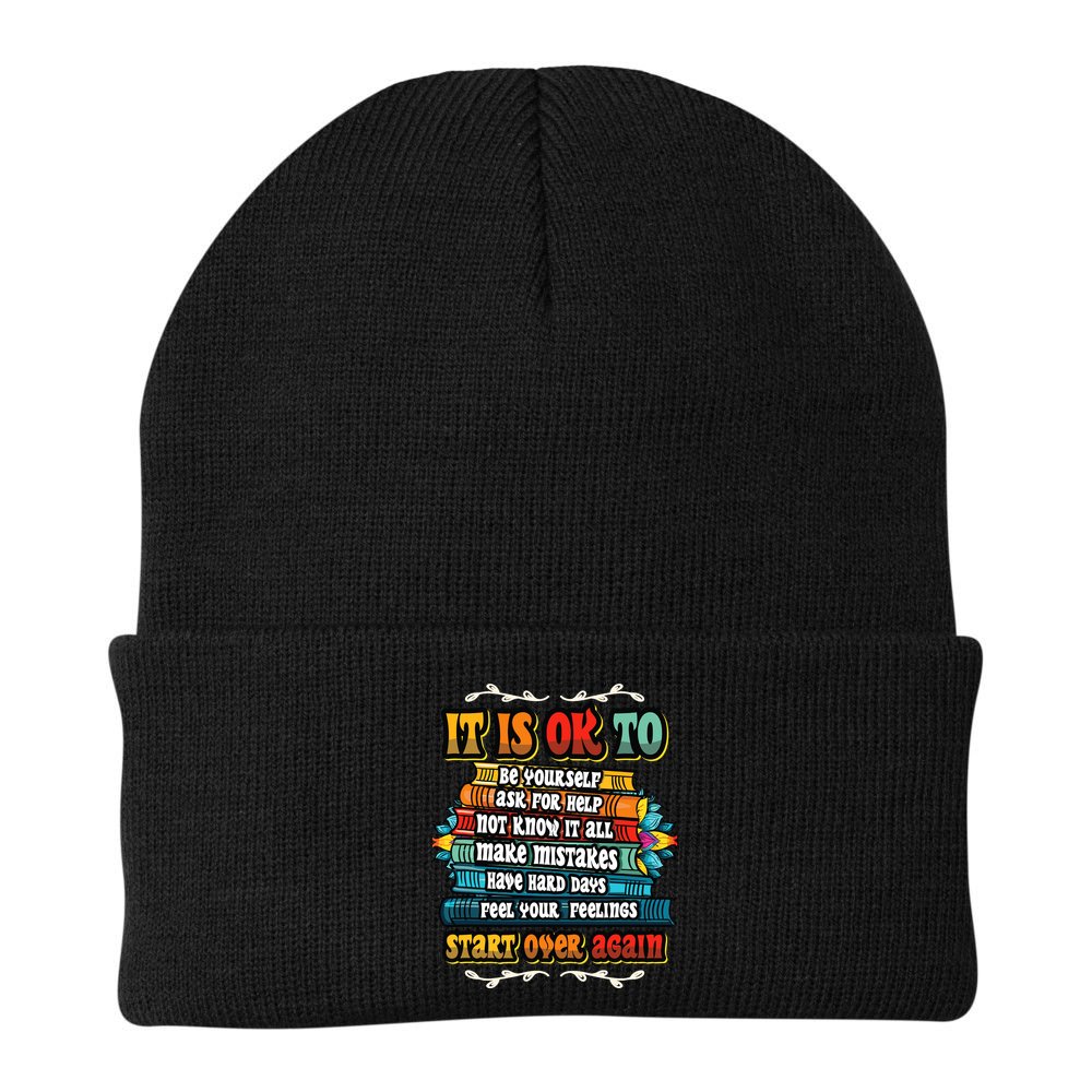 Mental Health Make Mistakes Be Yourself Inspirational Beanie