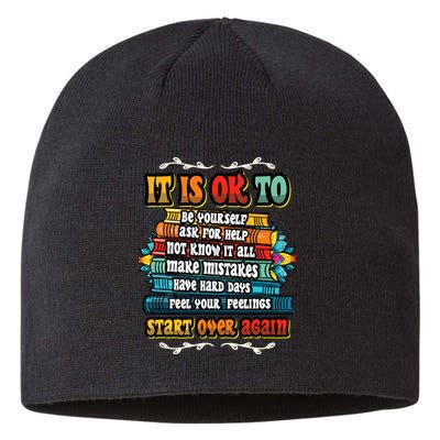Mental Health Make Mistakes Be Yourself Inspirational Sustainable Beanie