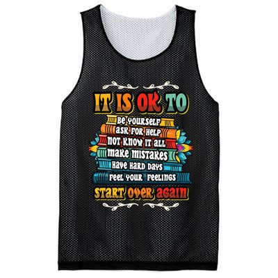Mental Health Make Mistakes Be Yourself Inspirational Mesh Reversible Basketball Jersey Tank