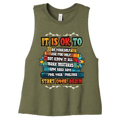 Mental Health Make Mistakes Be Yourself Inspirational Women's Racerback Cropped Tank