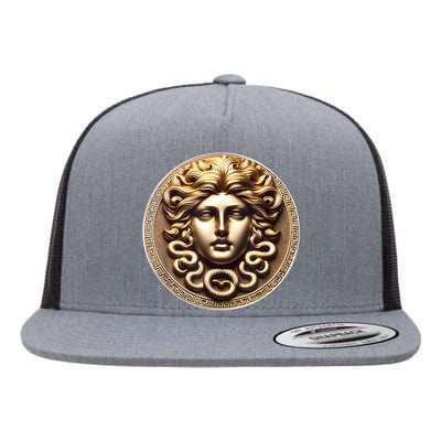 Medusa Head Myth Gorgon Snake Hair Greek Mythology Gift Flat Bill Trucker Hat