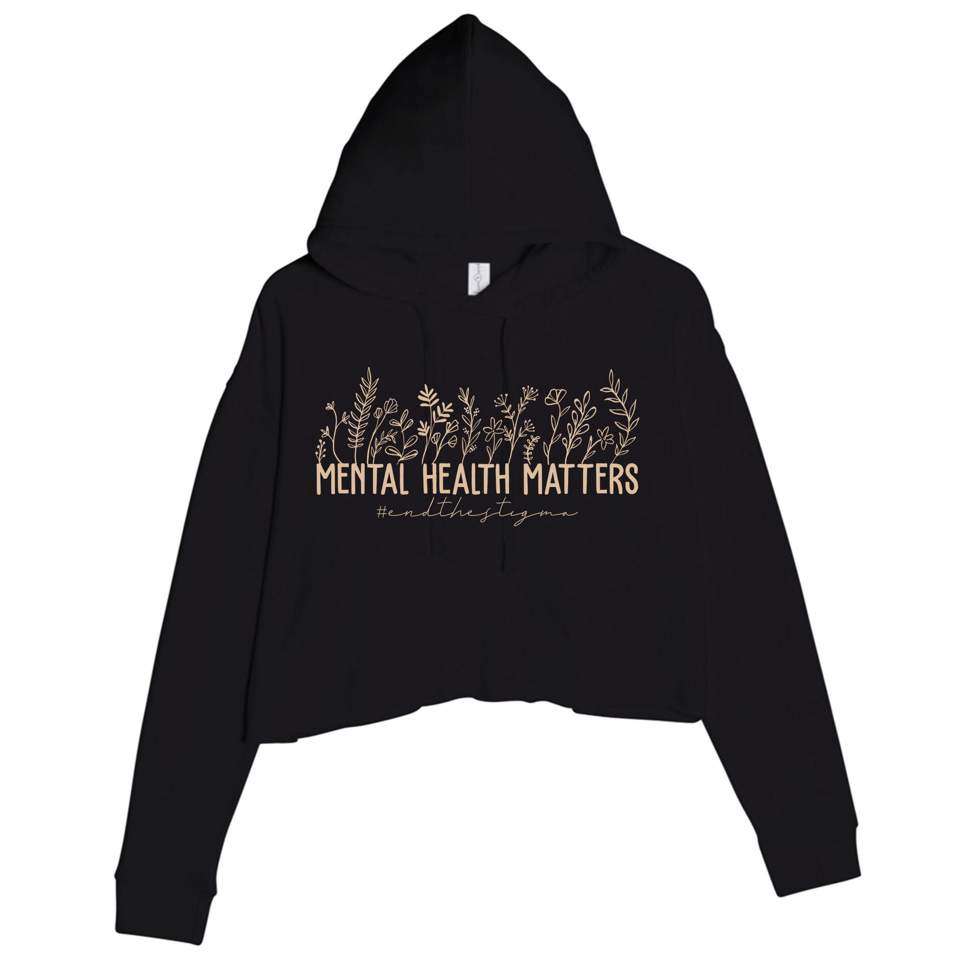 Mental Health Matters End The Stigma Nature Crop Fleece Hoodie
