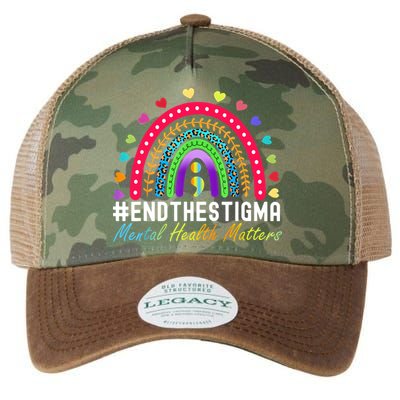 Mental Health Matters End The Stigma Rainbow Leopard Boho Legacy Tie Dye Trucker Hat