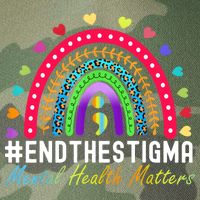 Mental Health Matters End The Stigma Rainbow Leopard Boho Legacy Tie Dye Trucker Hat
