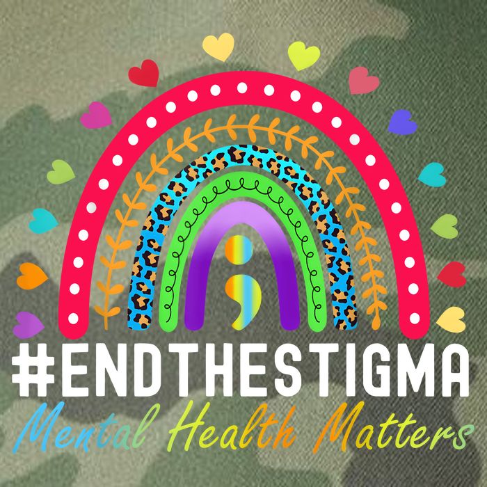 Mental Health Matters End The Stigma Rainbow Leopard Boho Legacy Tie Dye Trucker Hat