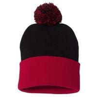 Mental Health Matters End The Stigma Rainbow Leopard Boho Pom Pom 12in Knit Beanie