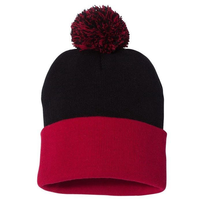 Mental Health Matters End The Stigma Rainbow Leopard Boho Pom Pom 12in Knit Beanie