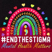 Mental Health Matters End The Stigma Rainbow Leopard Boho Pom Pom 12in Knit Beanie