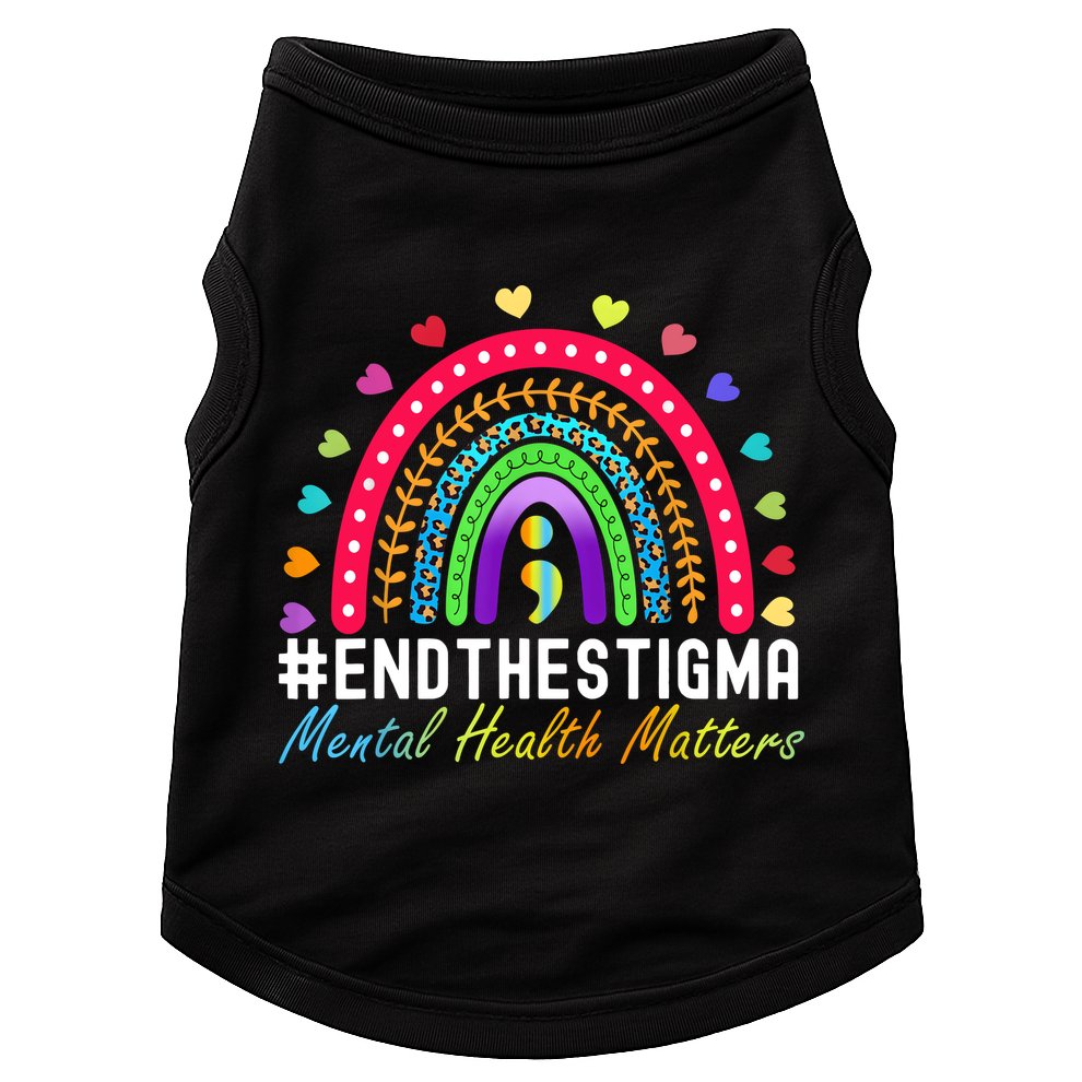 Mental Health Matters End The Stigma Rainbow Leopard Boho Doggie Tank