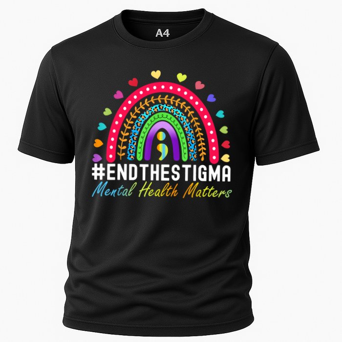 Mental Health Matters End The Stigma Rainbow Leopard Boho Performance Shirt